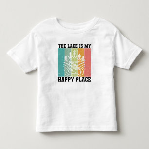 The lake is my Happy Place Distressed Vintage Lake Toddler T-shirt