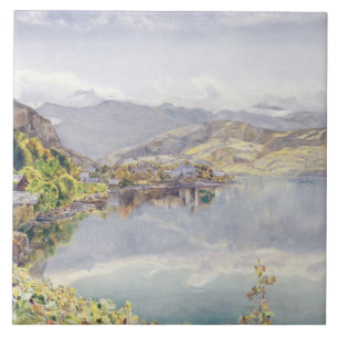 The Lake of Lucerne, Mount Pilatus in the Distance Tile