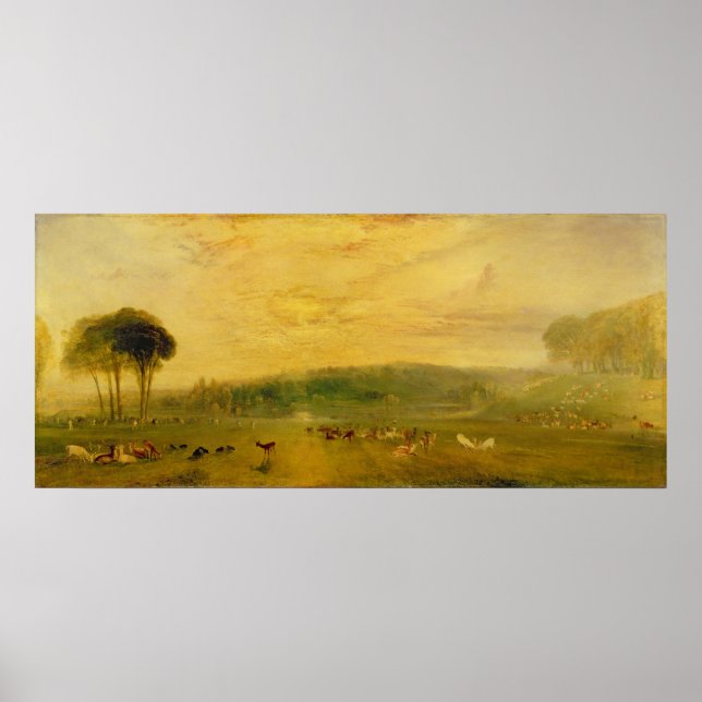The Lake, Petworth: Sunset, Fighting Bucks Poster (Front)