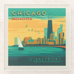 The Lakefront   Chicago, Illinois Glass Coaster