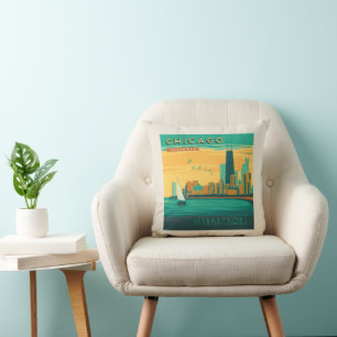 The Lakefront   Chicago, Illinois Throw Pillow
