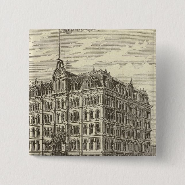 The Lakeside Building, Chicago 2 Inch Square Button (Front)