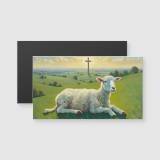 The Lamb and the Cross Magnetic Holy Card