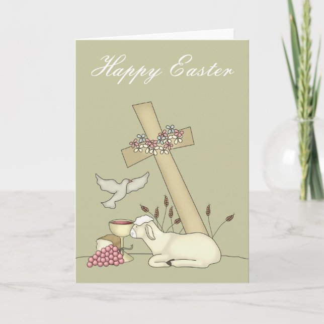 The Lamb & The Cross Easter Greeting Card (Front)