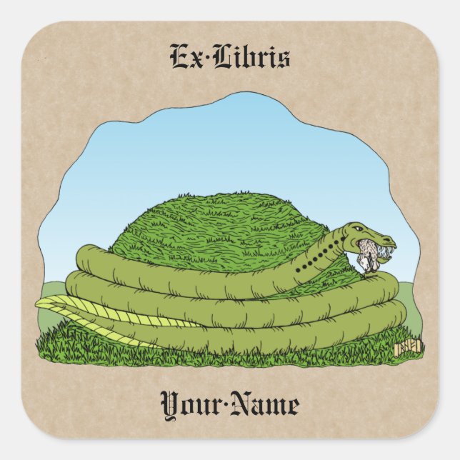 The Lambton Worm Bookplate Square Sticker (Front)