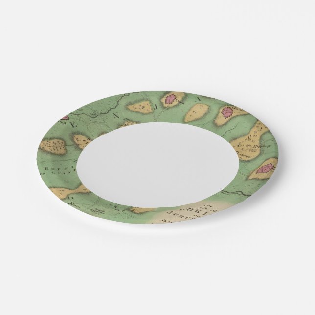 The Land Of Moriah Or Jerusalem Paper Plate (Angled)