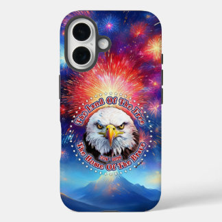 The Land Of The Free Home Brown Eagle Fireworks M iPhone 16 Case