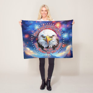 The Land Of The Free Home Brown Eagle Fireworks M Fleece Blanket