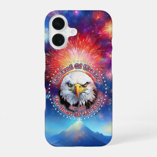 The Land Of The Free Home Brown Eagle Fireworks M iPhone 16 Case