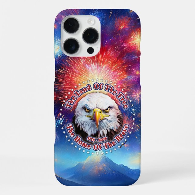 The Land Of The Free Home Brown Eagle Fireworks M iPhone Case (Back)