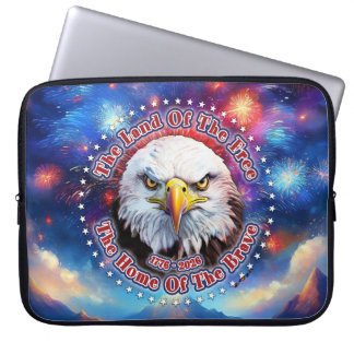 The Land Of The Free Home Brown Eagle Fireworks M Laptop Sleeve