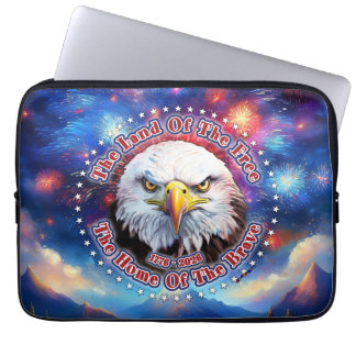 The Land Of The Free Home Brown Eagle Fireworks M Laptop Sleeve