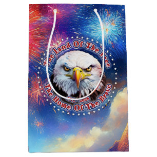The Land Of The Free Home Brown Eagle Fireworks M Medium Gift Bag