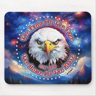 The Land Of The Free Home Brown Eagle Fireworks M Mouse Pad