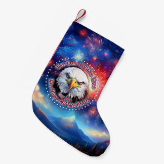 The Land Of The Free Home Brown Eagle Fireworks M Small Christmas Stocking