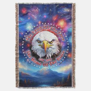 The Land Of The Free Home Brown Eagle Fireworks M Throw Blanket