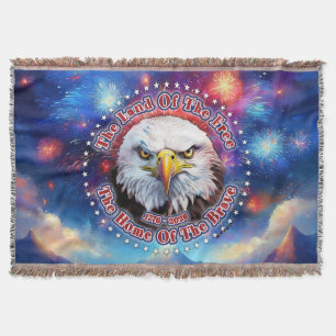 The Land Of The Free Home Brown Eagle Fireworks M Throw Blanket