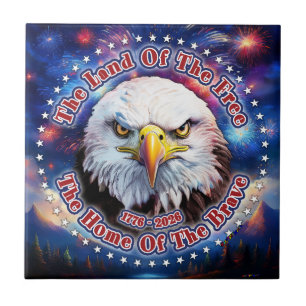 The Land Of The Free Home Brown Eagle Fireworks M Tile