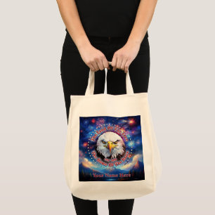 The Land Of The Free Home Brown Eagle Fireworks M Tote Bag