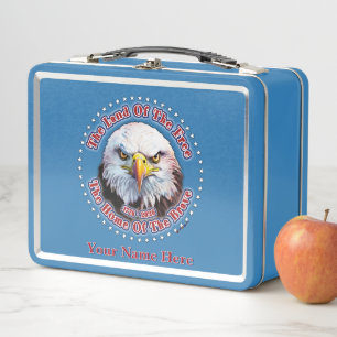 The Land Of The Free Home Brown Eagle Metal Lunch Box
