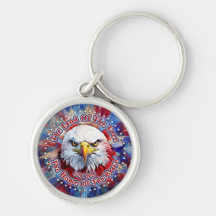 The Land Of The Free The Home Of Red Eagle Firewor Keychain