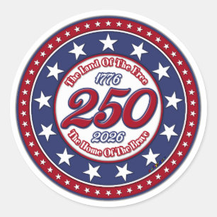 The Land Of The Free The Home Of The Brave Classic Round Sticker