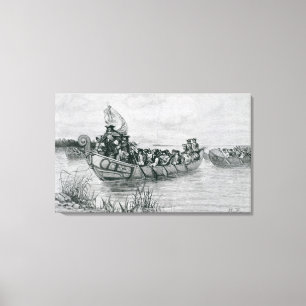 The Landing of Cadillac Canvas Print