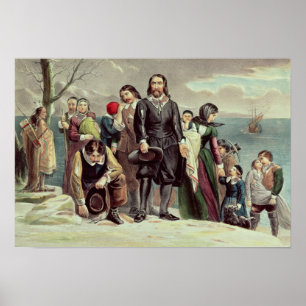 The Landing of the Pilgrims at Plymouth Poster