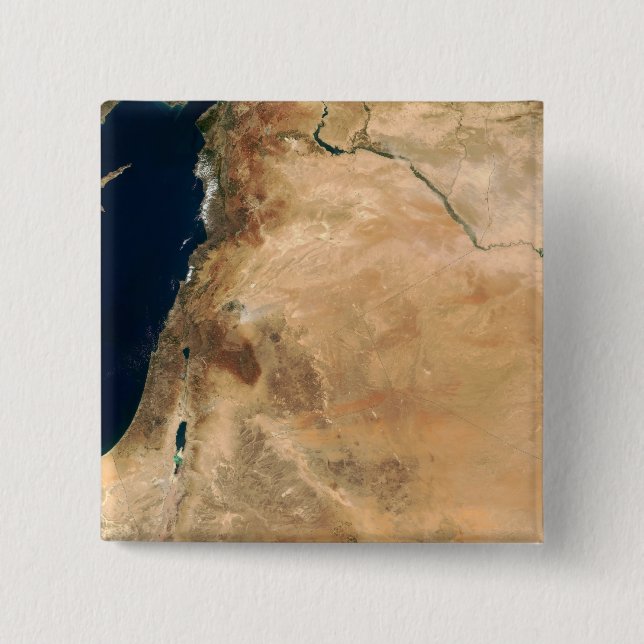 The lands of Israel along the eastern shore 2 Inch Square Button (Front)
