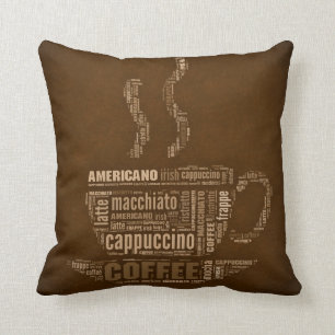 The Language of Coffee Throw Pillow