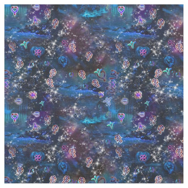 The Language of Light symbols Fabric (Close Up)