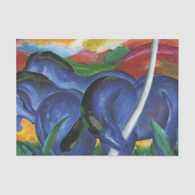 The Large Blue Horses by Franz Marc Tissue Paper (Front)
