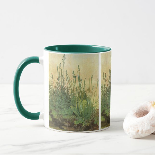 The Large (Great) Piece of Turf by Albrecht Durer Mug (With Donut)