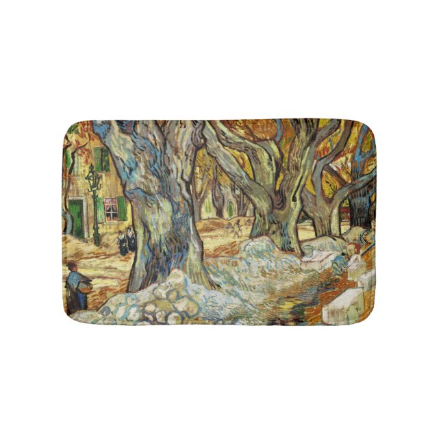 The Large Plane Trees By Vincent Van Gogh Bath Mat (Front)