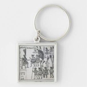 The last Aztec Emperor Cuauhtemoc surrenders Keychain