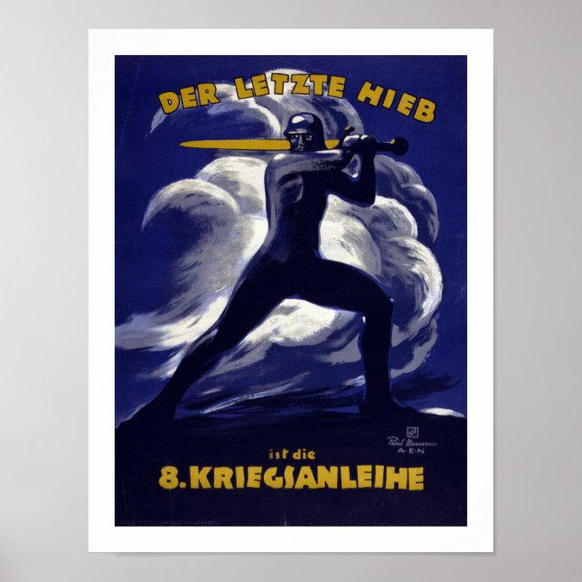 The Last Blow is the 8th War Loan (white) Poster (Front)