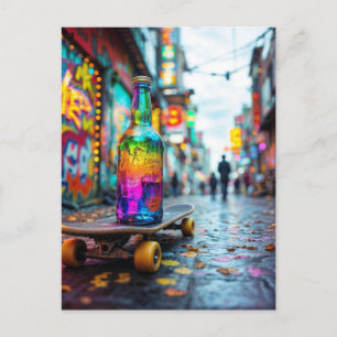 The Last Drop of Neon Holiday Postcard