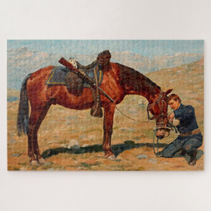 “The Last Drop” Western Art by Charles Schreyvogel Jigsaw Puzzle