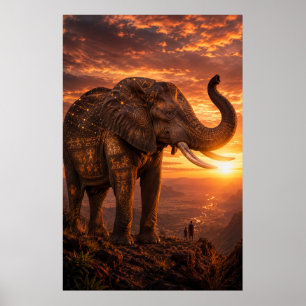 The Last Guardian — Ancient African Elephant Carry Poster