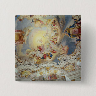 The Last Judgement, ceiling painting 2 Inch Square Button