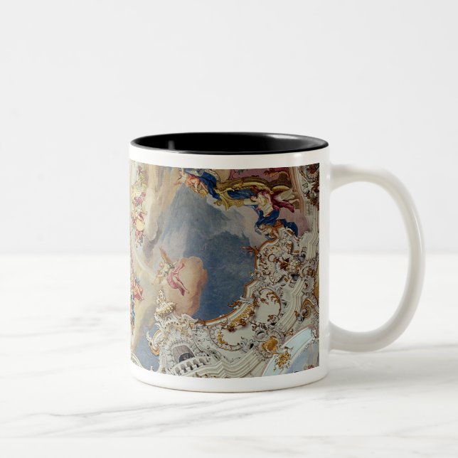 The Last Judgement, ceiling painting Two-Tone Coffee Mug (Right)