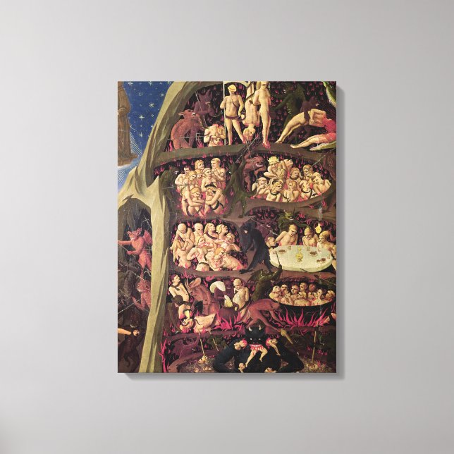 The Last Judgement, detail of Hell, c.1431 Canvas Print (Front)