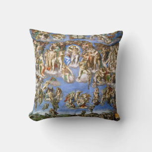 The Last Judgment Fresco by Michelangelo Throw Pillow