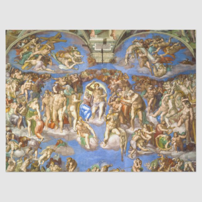 The Last Judgment, Sistine Chapel by Michelangelo Tissue Paper (Front)