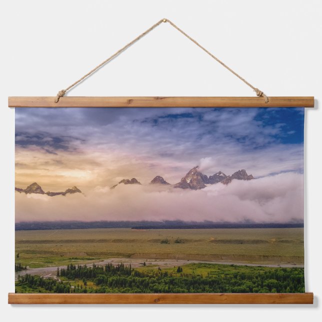 The Last Light at the Tetons Hanging Tapestry (Front)