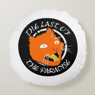 The Last of The Paradise Flat Colours Cat Round Pillow