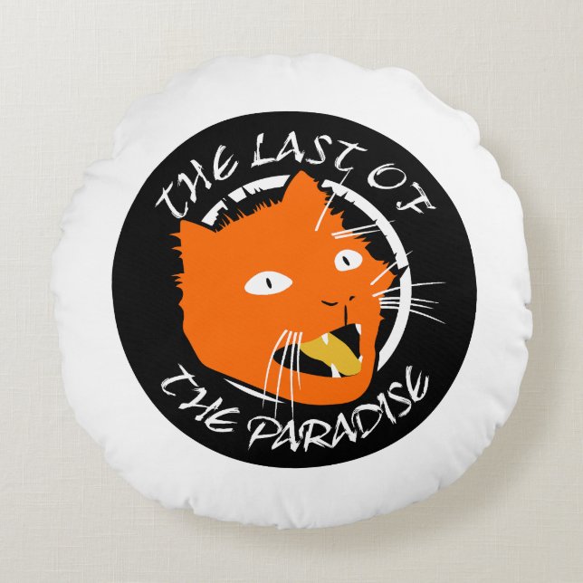The Last of The Paradise Flat Colours Cat Round Pillow (Front)
