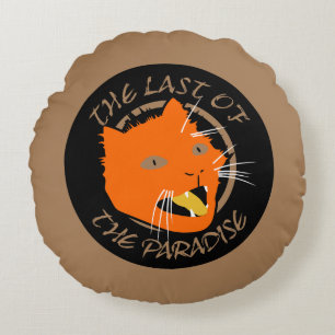 The Last of The Paradise Flat Colours Cat Round Pillow