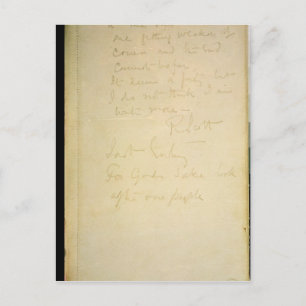 The last page of his diary, Antarctica Postcard