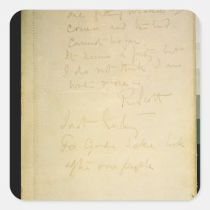 The last page of his diary, Antarctica Square Sticker